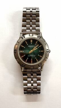 Swanson Japan Vintage Quartz Diver-Style Watch Case — Green Dial, 5Y23-8A60